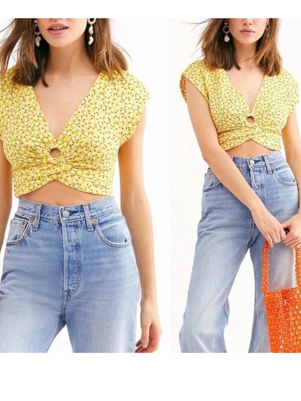 Free People Havana Honey Printed Top